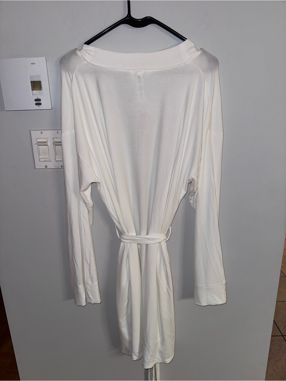 Skims Soft Lounge Ribbed Robe - Marble - Picture 6 of 7